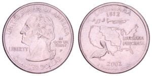 UNITED STATES OF AMERICA 1/4 dollar 2002P / Lousiana / VF+