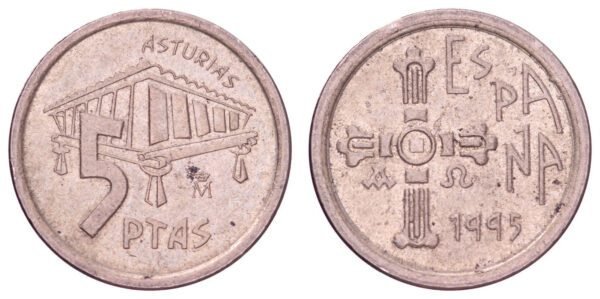 SPAIN 5 pesetas 1995 / Asturias / VF+