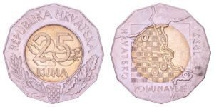 CROATIA 25 kuna 1997 / Danube Region / XF+