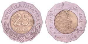 CROATIA 25 kuna 1997 / Danube Region / XF