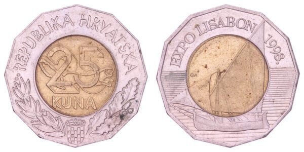 CROATIA 25 kuna 1998 / Expo Lisbon / VF