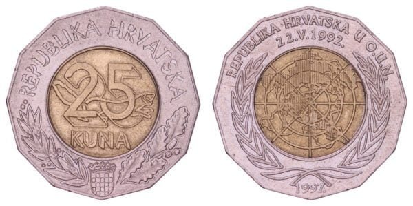 CROATIA 25 kuna 1997 / Croatia in UN / VF