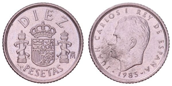 SPAIN 10 pesetas 1985 VF+
