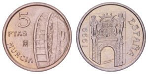 SPAIN 5 pesetas 1999 / Murcia / XF