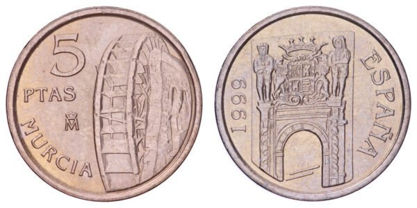 SPAIN 5 pesetas 1999 / Murcia / XF