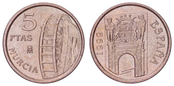 SPAIN 5 pesetas 1999 / Murcia / XF