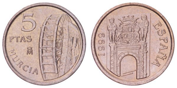 SPAIN 5 pesetas 1999 / Murcia / XF
