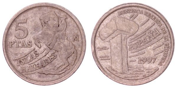 SPAIN 5 pesetas 1997 / Islas Baleares / VF