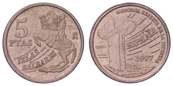 SPAIN 5 pesetas 1997 / Islas Baleares / VF