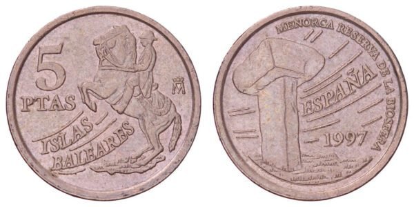 SPAIN 5 pesetas 1997 / Islas Baleares / VF