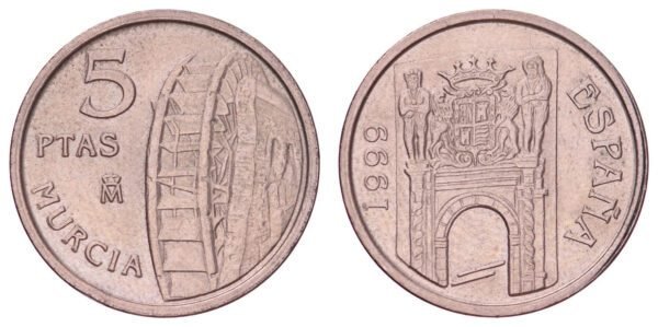 SPAIN 5 pesetas 1999 / Murcia / VF