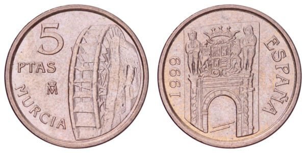 SPAIN 5 pesetas 1999 / Murcia / VF