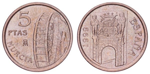 SPAIN 5 pesetas 1999 / Murcia / VF