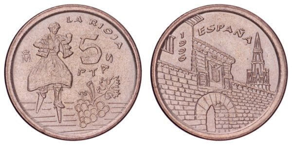 SPAIN 5 pesetas 1996 / La Rioja / VF