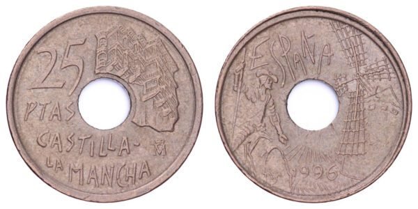 SPAIN 25 pesetas 1996 / Castilla-La Mancha / VF