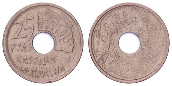SPAIN 25 pesetas 1996 / Castilla-La Mancha / VF