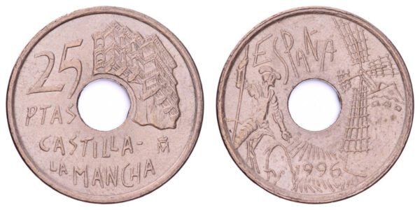 SPAIN 25 pesetas 1996 / Castilla-La Mancha / VF