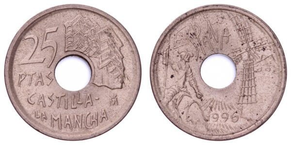 SPAIN 25 pesetas 1996 / Castilla-La Mancha / VF