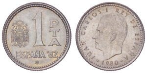SPAIN 1 peseta 1980(80) / 1982 FIFA World Cup / XF