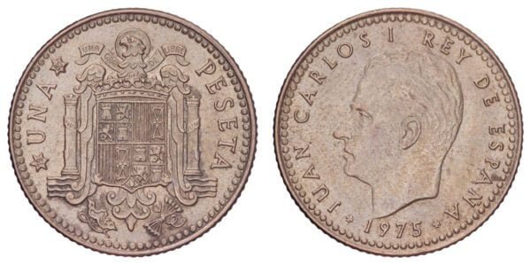 SPAIN 1 peseta 1975(80) XF