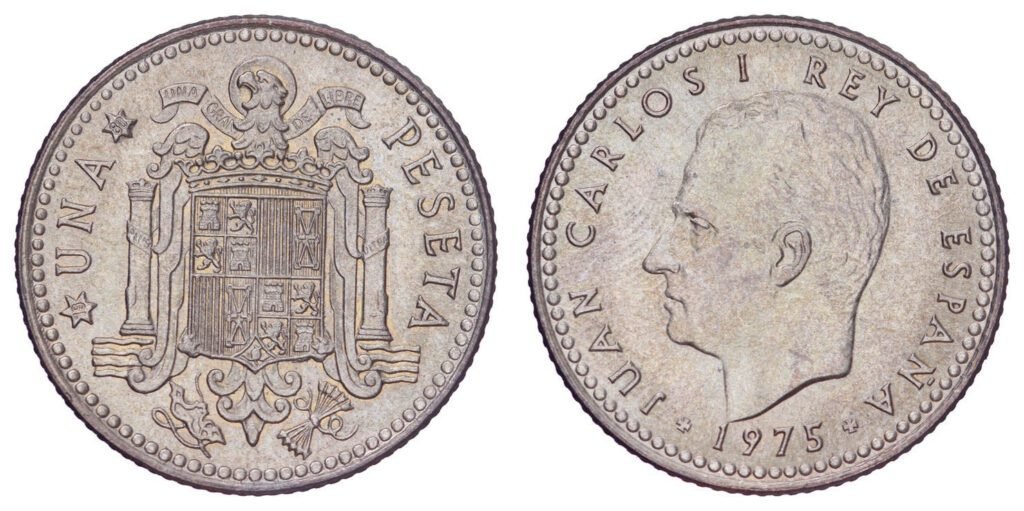 SPAIN 1 peseta 1975(80) XF+