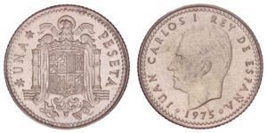 SPAIN 1 peseta 1975(80) XF+