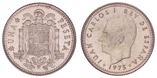 SPAIN 1 peseta 1975(80) XF+