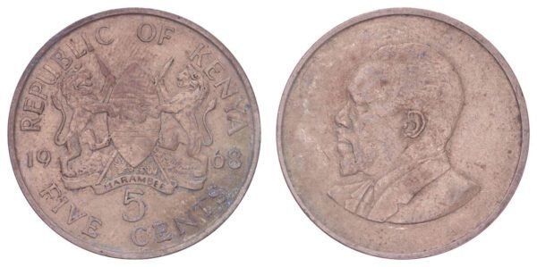 KENYA 5 cents 1968 VF