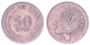 SINGAPORE 50 cents 1971 VF