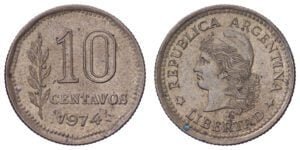 ARGENTINA 10 centavos 1974 VF+