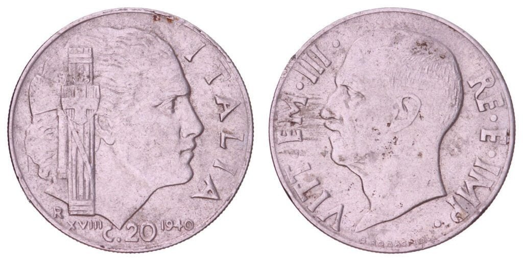 ITALY 20 centesimi 1940 VF