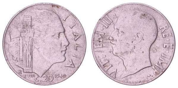 ITALY 20 centesimi 1940 VF