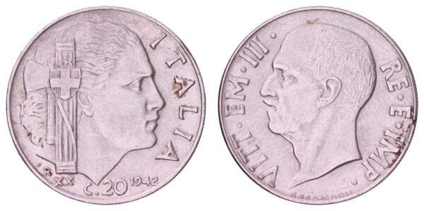 ITALY 20 centesimi 1942 VF