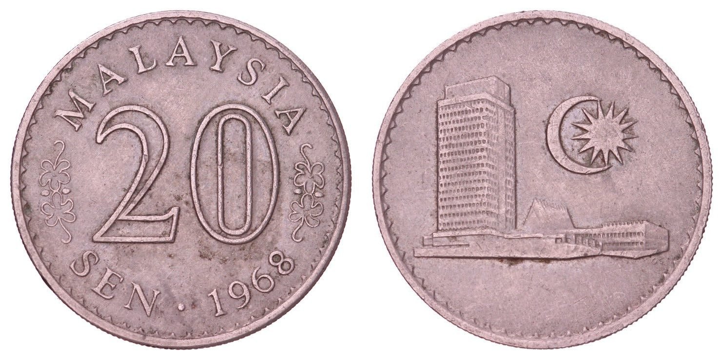 MALAYSIA 20 sen 1968 VF - Numex