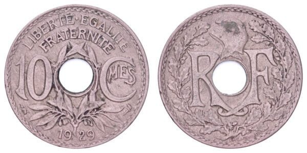 FRANCE 10 centimes 1929 VF
