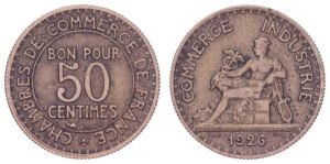FRANCE 50 centimes 1926 / Chambres de Commerce / VF