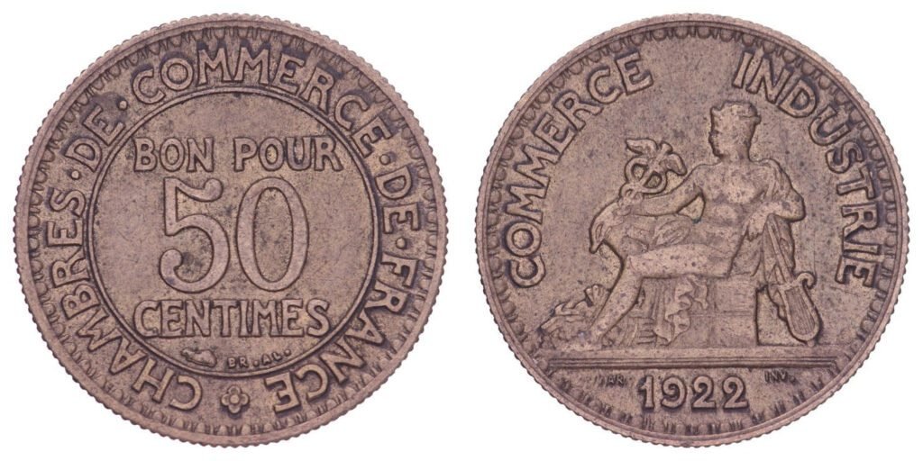FRANCE 50 centimes 1922 / Chambres de Commerce / VF