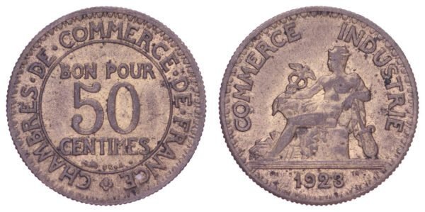 FRANCE 50 centimes 1923 / Chambres de Commerce / VF