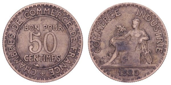 FRANCE 50 centimes 1923 / Chambres de Commerce / VF