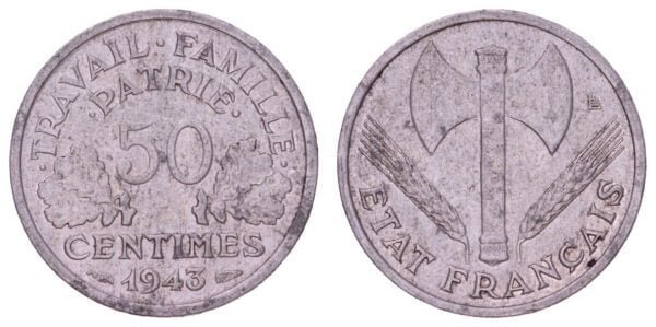 FRANCE 50 centimes 1943 VF