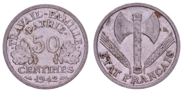 FRANCE 50 centimes 1942 VF