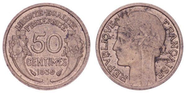 FRANCE 50 centimes 1939 VF