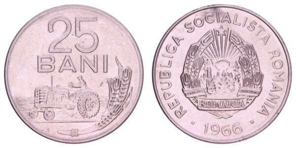 ROMANIA 25 bani 1966 XF+