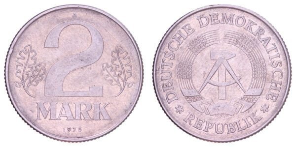 GERMANY 2 mark 1975A / East GDR issue / VF