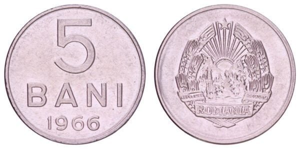 ROMANIA 5 bani 1966 XF