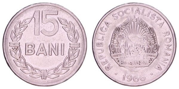 ROMANIA 15 bani 1966 XF