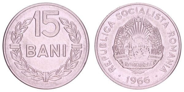 ROMANIA 15 bani 1966 XF