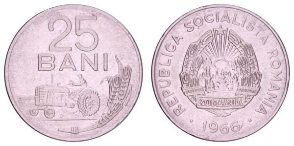 ROMANIA 25 bani 1966 XF