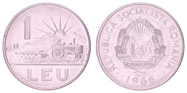 ROMANIA 1 leu 1966 XF