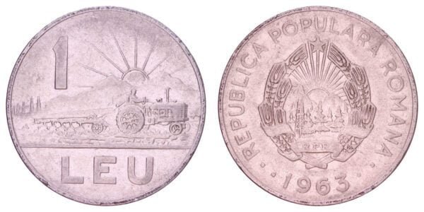 ROMANIA 1 leu 1963 VF